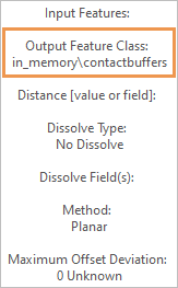 List of Pairwise Buffer tool parameters