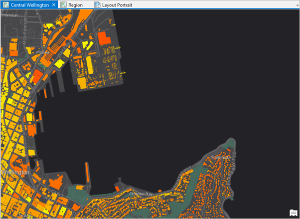 Map of buildings in Wellington