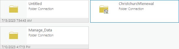 ChristchurchRenewal folder connection in catalog view