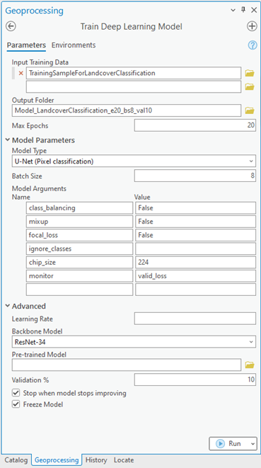 Train Deep Learning Model tool