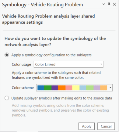 Apply color linked symbology to the sublayers.