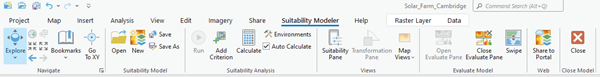 Suitability Modeler ribbon