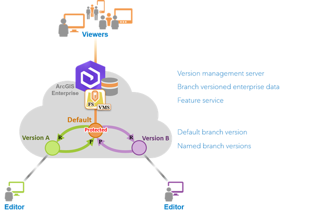 Editing the named branch versions when the default version is set to protected