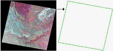 A raster dataset footprint