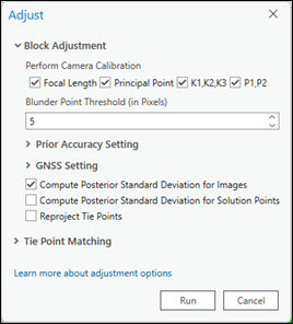 Adjustment settings