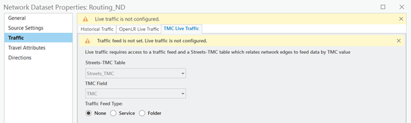 Network Dataset Properties dialog box for Routing_ND