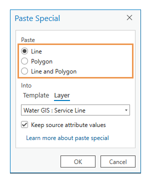 Paste Special geometry choices