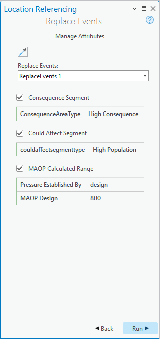 Event Replacement attributes