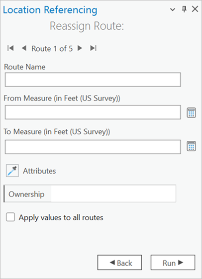 Reassign Route pane