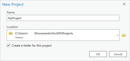 New Project dialog box