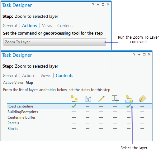 Configure a step to zoom to a selected layer