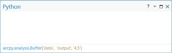 Python window with the Buffer tool