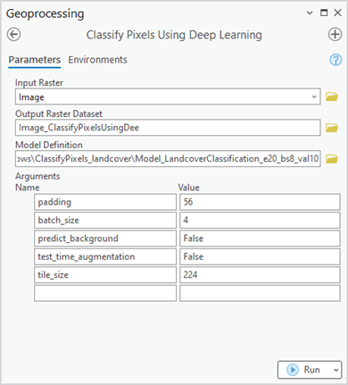 Classify Pixels Using Deep Learning tool