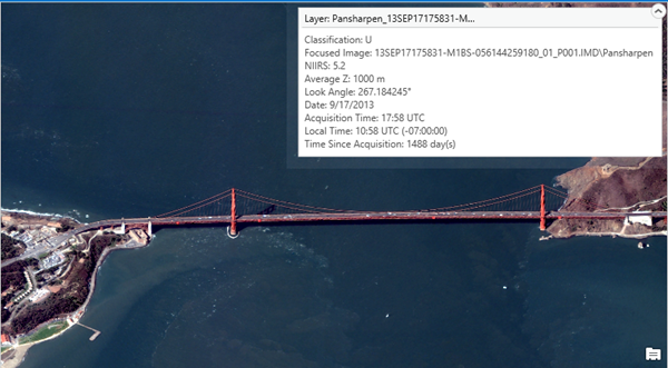 Heads-up display for an oblique image