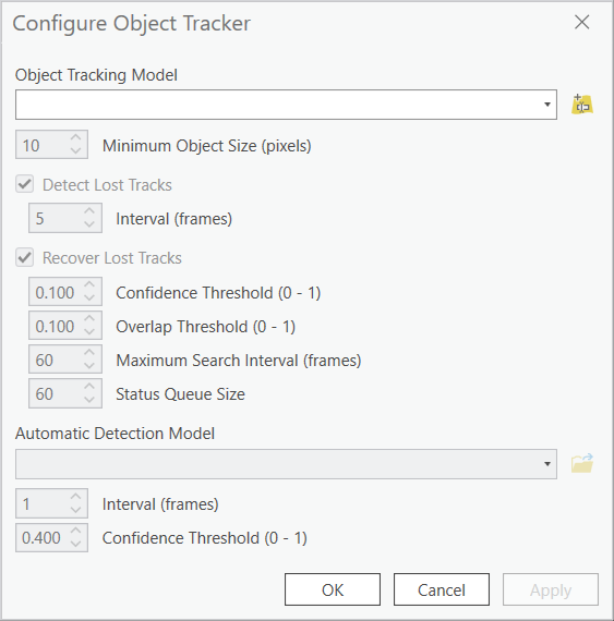 Configure Object Tracker pane
