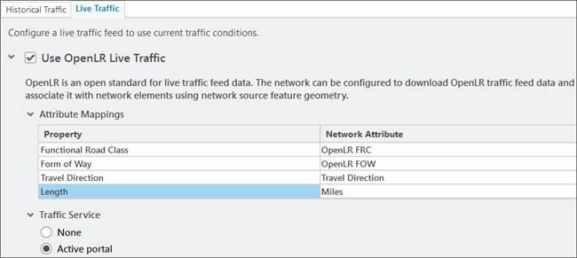 OpenLR live traffic properties