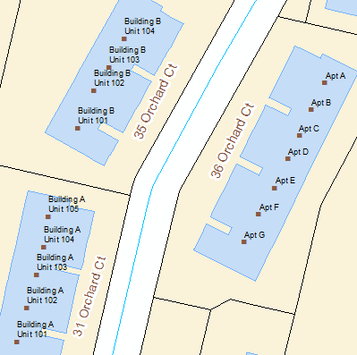 Each address point contains an address with a subaddress.