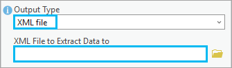 In the Extract Data From Geodatabase tool, Output Type is set to XML.
