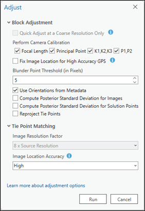 Adjust tool options