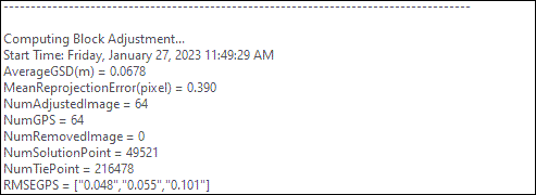 Adjustment residual log file