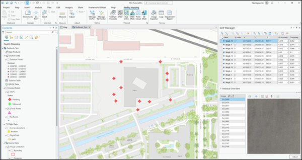 Imported GCPs on map