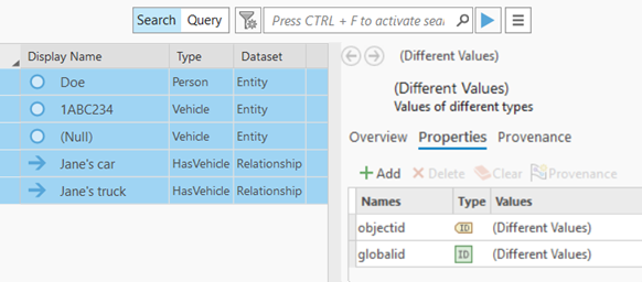 The details panel shows properties common to all selected items.