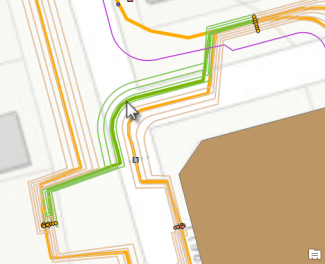 Selecting a sample linear container on the map