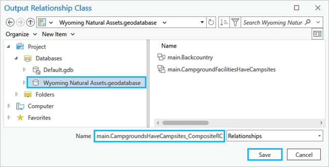 Naming the output relationship class