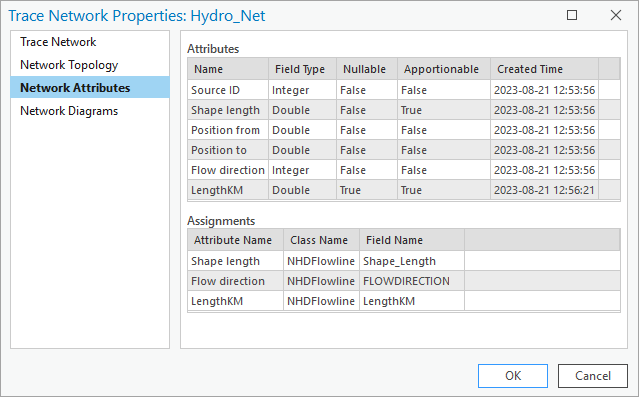 Network Attributes tab