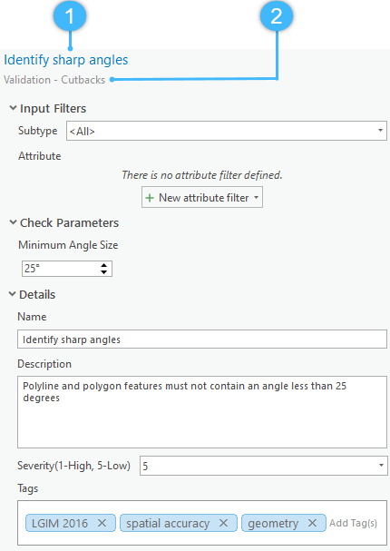 Pane for attribute rule