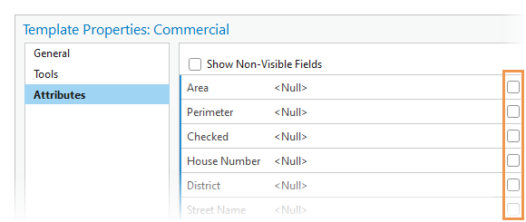 Templates Properties Attributes side tab