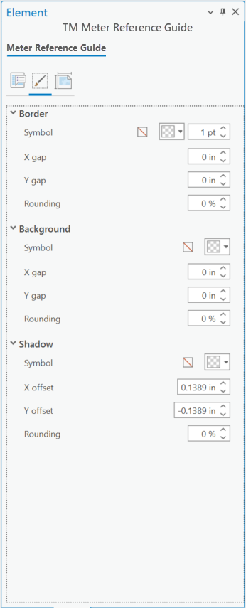 Element pane for Meter Reference Guide element with the Display tab active