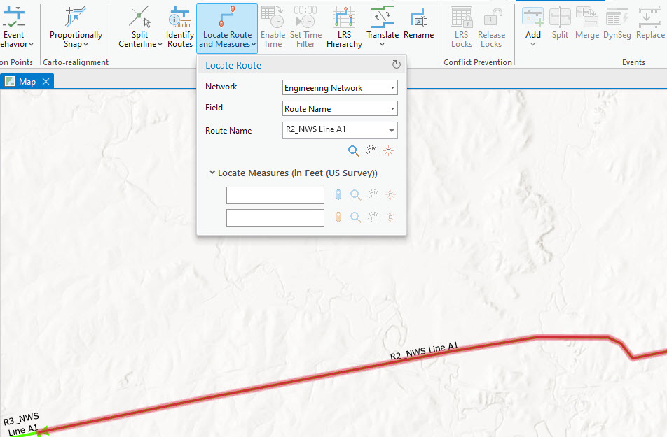 Locate Measures options