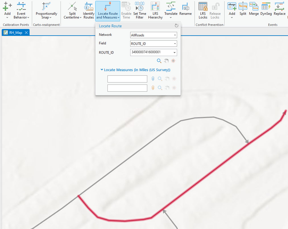 Locate Measures options