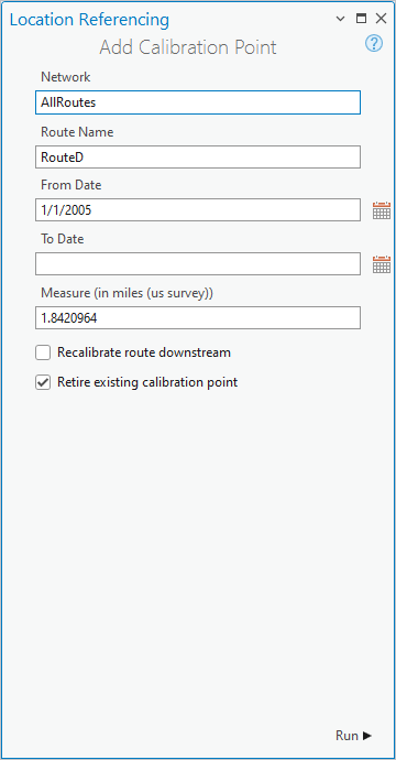 Add Calibration Point pane