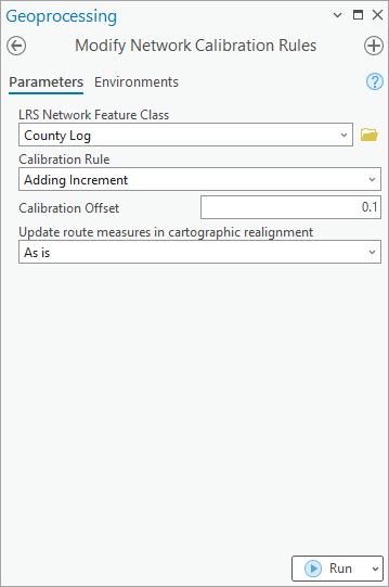 Modify Network Calibration Rules tool using the Adding Increment calibration rule