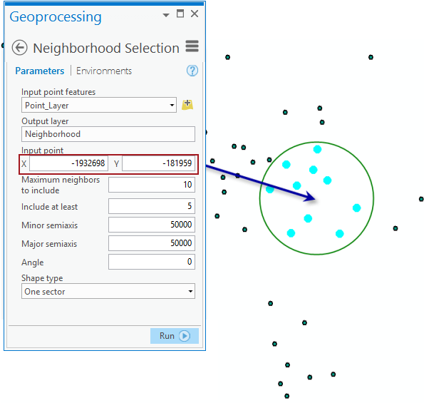 Neighborhood Selection tool illustration