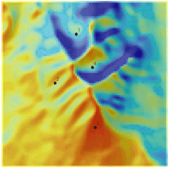 Solar radiation values calculated for the entire area