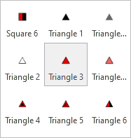 Triangle 3 symbol selected in the symbol gallery