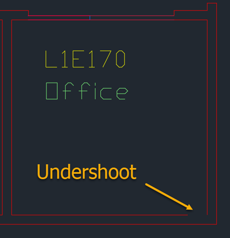 Example of an undershoot in CAD Example of an undershoot in CAD