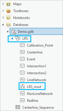 Catalog pane with feature dataset expanded