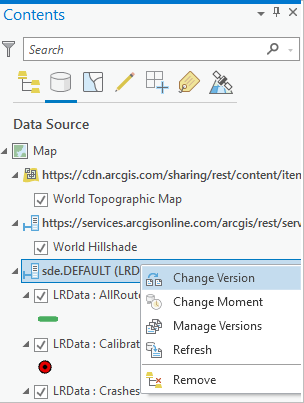 Change Version command in the context menu Change Version command in the context menu