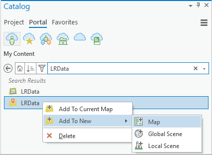 Add a published feature service to a new map. Add a published feature service to a new map.