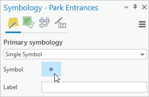 Current symbol indicated in Symbology pane