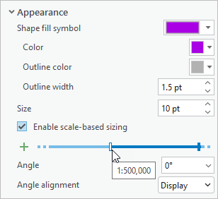 Scale-based sizing slider Scale-based sizing slider