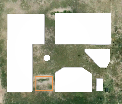 Outline of the new coffee shop building location on the map Outline of the new coffee shop building location on the map