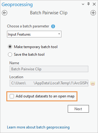 Batch Pairwise Clip tool Batch Pairwise Clip tool