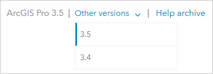 Online help version switch drop-down menu Online help version switch drop-down menu