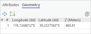 Geometry tab in the Attributes pane
