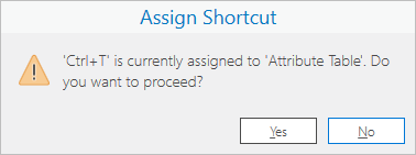 Assign Shortcut prompt Assign Shortcut prompt